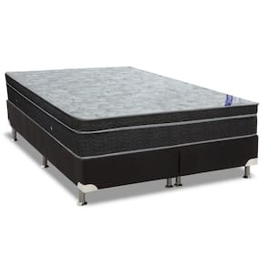 Cama Box King: Colchão Molas Bonnel Ortobom Nanolastic Light Selado + Base Crc Suede Black(186X198)