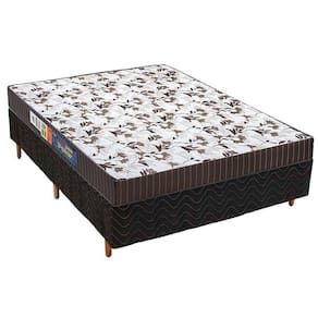 Cama Box Casal: Colchão Espuma D33 Polar Pérola + Base Crc Fantasy Black(138X188)