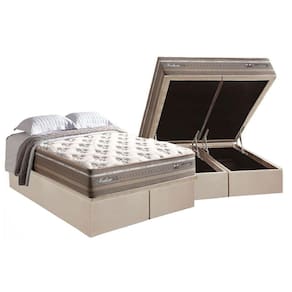 Cama Box Baú Queen: Colchão Molas Herval Maxspring Moskow + Base Crc Suede Clean(158X198)