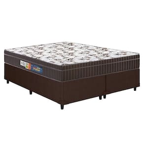 Cama Box Queen: Colchão Espuma D33 Polar Pérola + Base Crc Courano Brown(158X198)