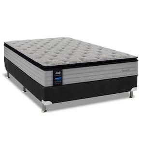 Cama Box Casal: Colchão Molas Sealy Posturepedic Passion + Base Crc Suede Black(138X188)