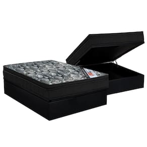 Cama Box Baú Casal: Colchão Molas Bonnel Ortobom Nanolastic Fort Tech Iso + Base Black(138X188)