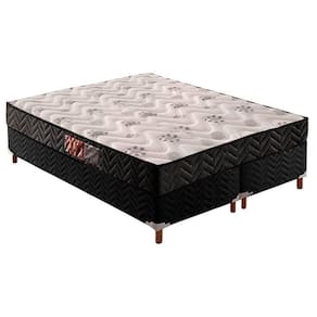 Cama Box Queen: Colchão Espuma D45 Paropas Pasquale Black + Base Crc Suede Black(158X198)