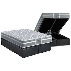 Cama Box Baú Queen: Colchão Probel D28 / Ep Firmepedic Advanced Tech1000 Plus + Base Gray(158X198)