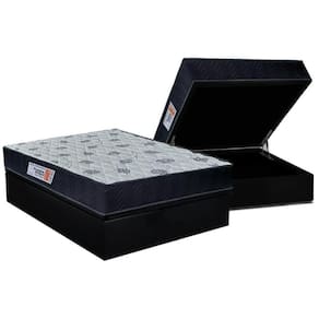 Cama Box Baú Casal: Colchão Ortopédico Orthoflex Foggia Sogni Unic Face + Base Black(138X188)