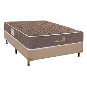 Cama Box Casal: Colchão Molas Bonnel Herval Suite Master + Base Crc Suede Bege(138X188)