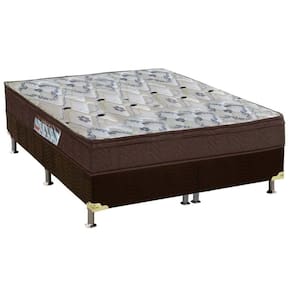 Cama Box Queen: Colchão Ortopédico Ortobom D45/Ep Fort Tech Iso 150 Mega Firme + Base Brown(158X198)