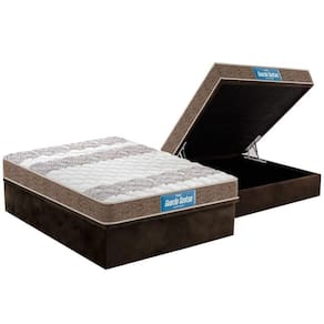 Cama Box Baú Casal: Colchão Probel D33 / Ep Guarda Costas Double Face + Base Brown(138X188)