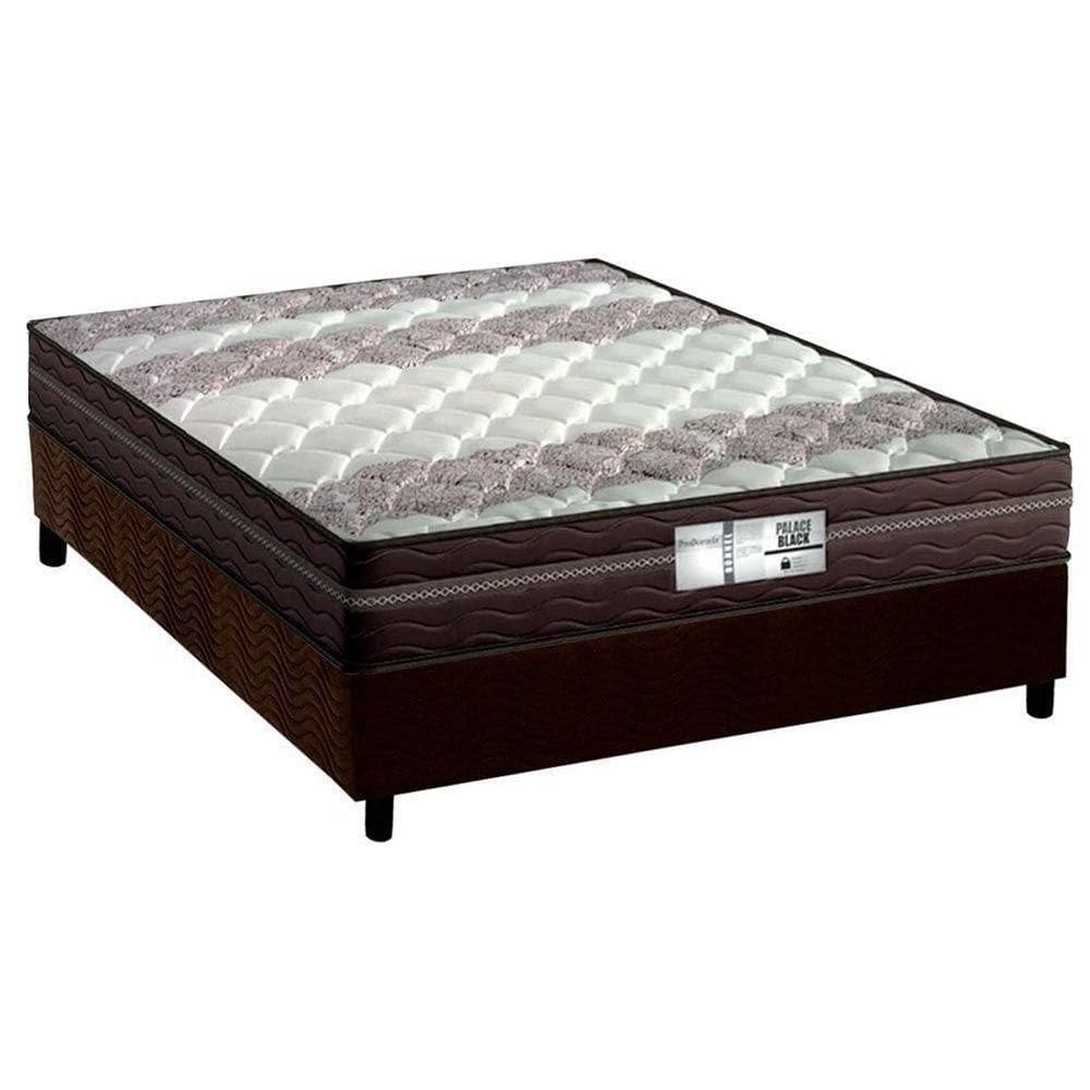 Cama Box Casal: Colchão Molas Probel Prolastic Palace + Base Crc Suede Brown(138X188)