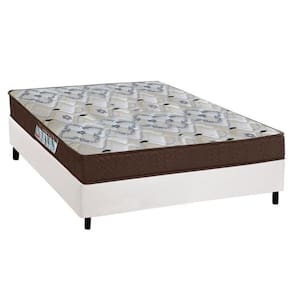 Cama Box Viúva: Colchão Anatômico Ortobom D45/Ep Fort Tech Iso 150 + Base Crc Suede White(128X188)