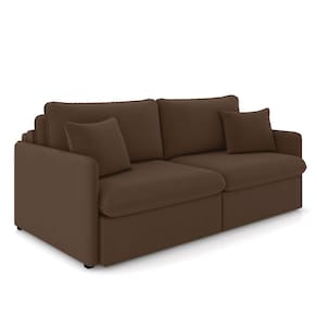Sofá Retrátil Reclinável 3 Lugares 194cm Maili Veludo Marrom K01 - D`Rossi