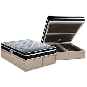 Cama Box Baú Queen: Colchão Probel D33 / Ep Prodormir Tech1500 Plus + Base Clean(158X198)