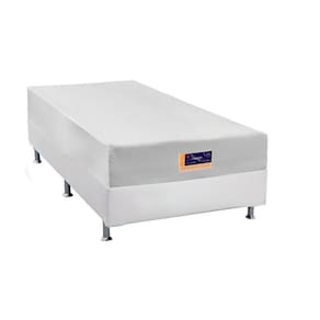 Cama Box Solteiro: Colchão Espuma Castor Vitagel Hr Visco Gel + Base Crc Courano White(88X188)