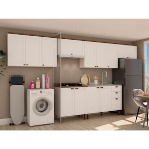 Cozinha Compacta Iluminata 12 PT 3 GV Branco e Ébano