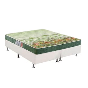 Cama Box Queen: Colchão Anatômico Anjos D28/Ep Pantanal + Base Crc Courano White(158X198)