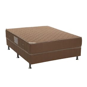 Cama Box Casal: Colchão Molas Ortobom Nanolastic Spring + Base Marrom(138X188)