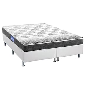 Cama Box Queen: Colchão Espuma Probel Guarda Costas Resistente + Base Crc Courano White(158X198)