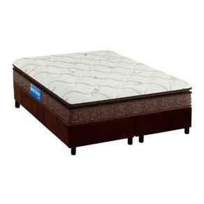 Cama Box King: Colchão Espuma D33 Probel Guarda Costas Plus + Base Crc Suede Brown(193X203)