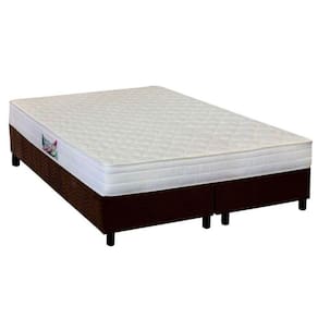 Cama Box Queen: Colchão Anatômico Herval Ag65 Frontier + Base Crc Suede Brown(158X198)