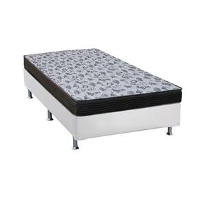 Cama Box Solteiro: Colchão Anatômico Ortobom D33/Ep Fort Tech Iso 100 + Base Crc Suede White(88X188)