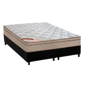 Cama Box Queen: Colchão Molas Castor Bonnel Revolution + Base Crc Suede Black(158X198)