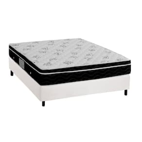 Cama Box Casal: Colchão Molas Bonnel Ortobom Nanolastic Physical Spring + Base White(138X188)