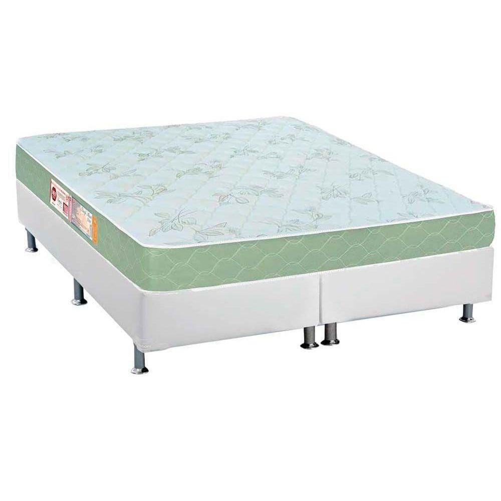 Cama Box King: Colchão Espuma D33 Castor Sleep Max + Base Crc Courano White(193X203)