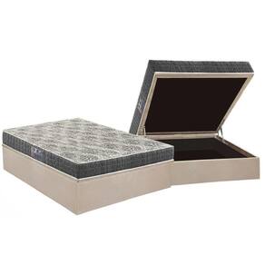 Cama Box Baú Casal: Colchão Espuma Anjos D23 Ezequiel + Base Crc Suede Clean(138X188)