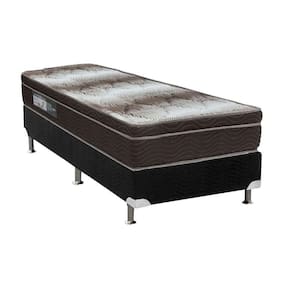 Cama Box Solteiro: Colchão Ortopédico Ortobom Light Ortopillow + Base Crc Camurça Black(88X188)