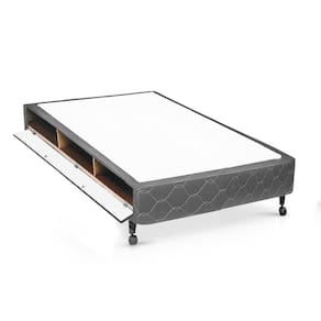 Cama Box Closet Solteiro Poli Tecido Gray (78x188x27) - Castor