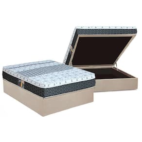 Cama Box Baú Casal: Colchão Molas Castor Bonnel System Class One Face + Base Clean(138X188)