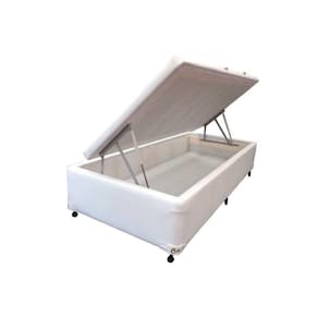 Cama Box Baú Solteiro Courano White New (78x188x35) - Castor
