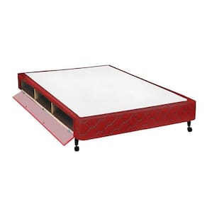 Cama Box Closet Viúva Poli Tecido Wine (128x188x27) - Castor