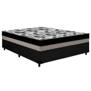 Cama Box Viúva: Colchão Anatômico Ortobom D33-ep Iso 100 Double Face + Base Crc Courano Black(128x188x20)