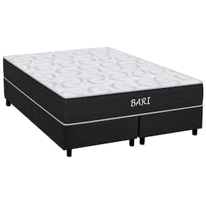 Cama Box Queen: Colchão Espuma D45 Orthoflex Bari + Base Crc Suede Gray(158X198)