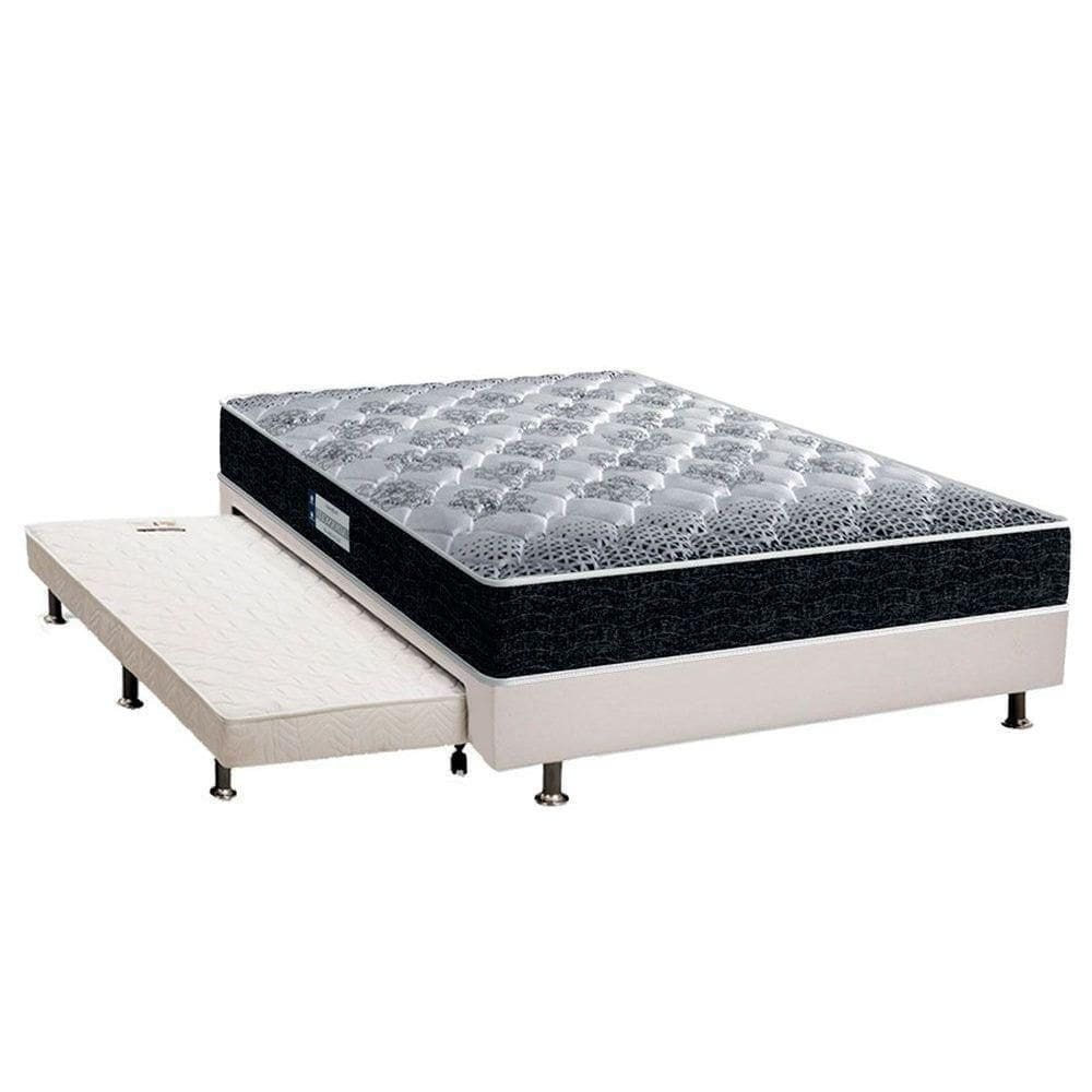 Cama Box C/Auxiliar Casal: Colchão Anatômico Probel D33Ep Advanced Tech1500 + Base Branco(138X188)
