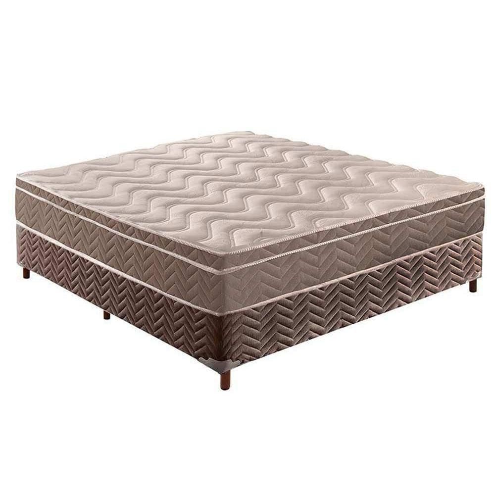 Cama Box Casal: Colchão Anatômico Paropas D33/ep Confort Ultra FirmeBase Fantasy Brown(138x188)