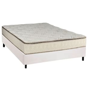 Cama Box Casal: Colchão Molas Bonnel Luckspuma Montreal Spring + Base Crc Courano White(138x188)