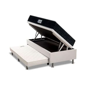 Cama Box Baú C/auxiliar Colchão Anatômico Probel D / Ep Prodormir Advanced TechBase Courano White