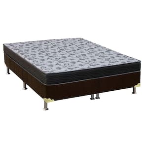Cama Box Queen: Colchão Anatômico Ortobom D33/Ep Fort Tech Iso 100 + Base Crc Suede Brown(158X198)