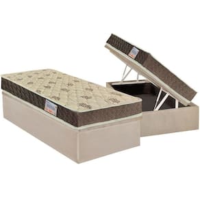 Cama Box Baú Solteiro: Colchão Anatômico Orthoflex D33 / Ep Matera + Base Crc Suede Clean(88x188)