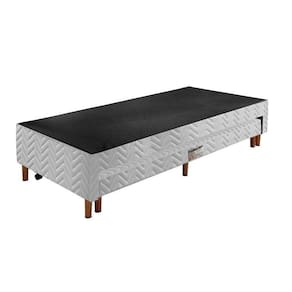 Cama Box Base C-auxiliar Com Auxiliar Sommier Rústico Bordado White (88x188x30) - Paropas