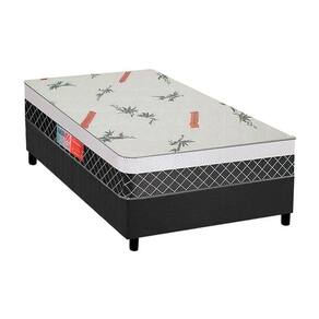 Cama Box Solteiro: Colchão Anatômico Plumatex D28/Ep Falcon Ultra Firme + Base Gray(88X188)
