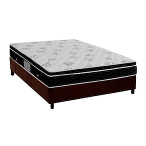 Cama Box Casal: Colchão Molas Bonnel Ortobom Nanolastic Physical Spring + Base Brown(138X188)