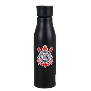 Garrafa Alumínio Corinthians Preta 600 Ml - Qh073-1-B