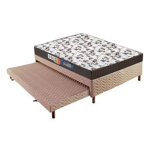 Cama Box C/Auxiliar Casal: Colchão Ortopédico Polar D28Ep Orthoface + Base Crc Rústico Bege(138X188)