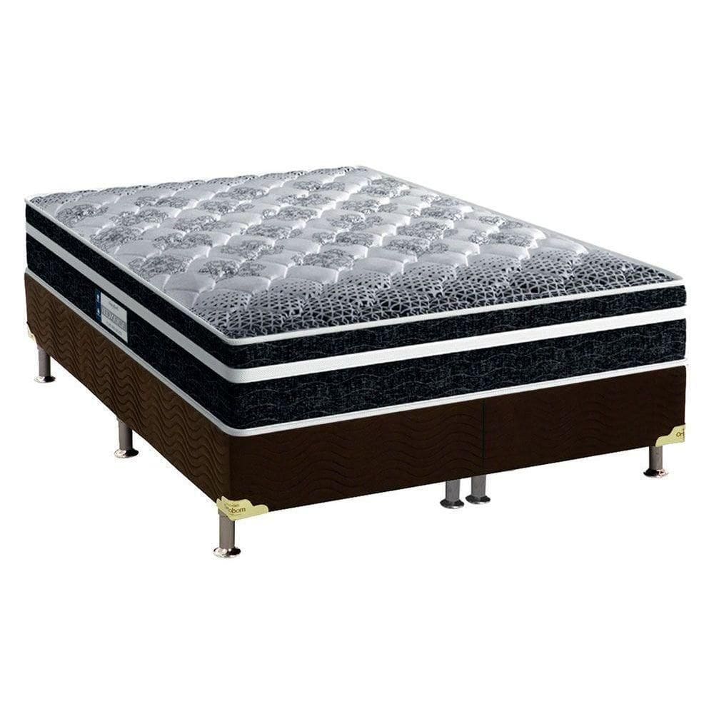 Cama Box Queen: Colchão Anatômico Probel D33/ep Advanced Tech1500 PlusBase Suede Brown(158x198)