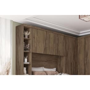 Módulo De Quarto Casal Armário Ponte Aéreo Rizon C- 4 Portas Branco - Novo Horizonte