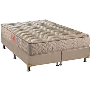 Cama Box Queen: Colchão Espuma D33 Paropas Pasquale + Base Crc Suede Clean(158X198)