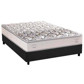 Cama Box Casal: Colchão Espuma Herval Ergoplus/ep + Base Crc Suede Gray(138x188)